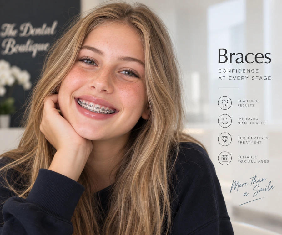 Clinic-supplied Metal and Ceramic Braces treatment artwork